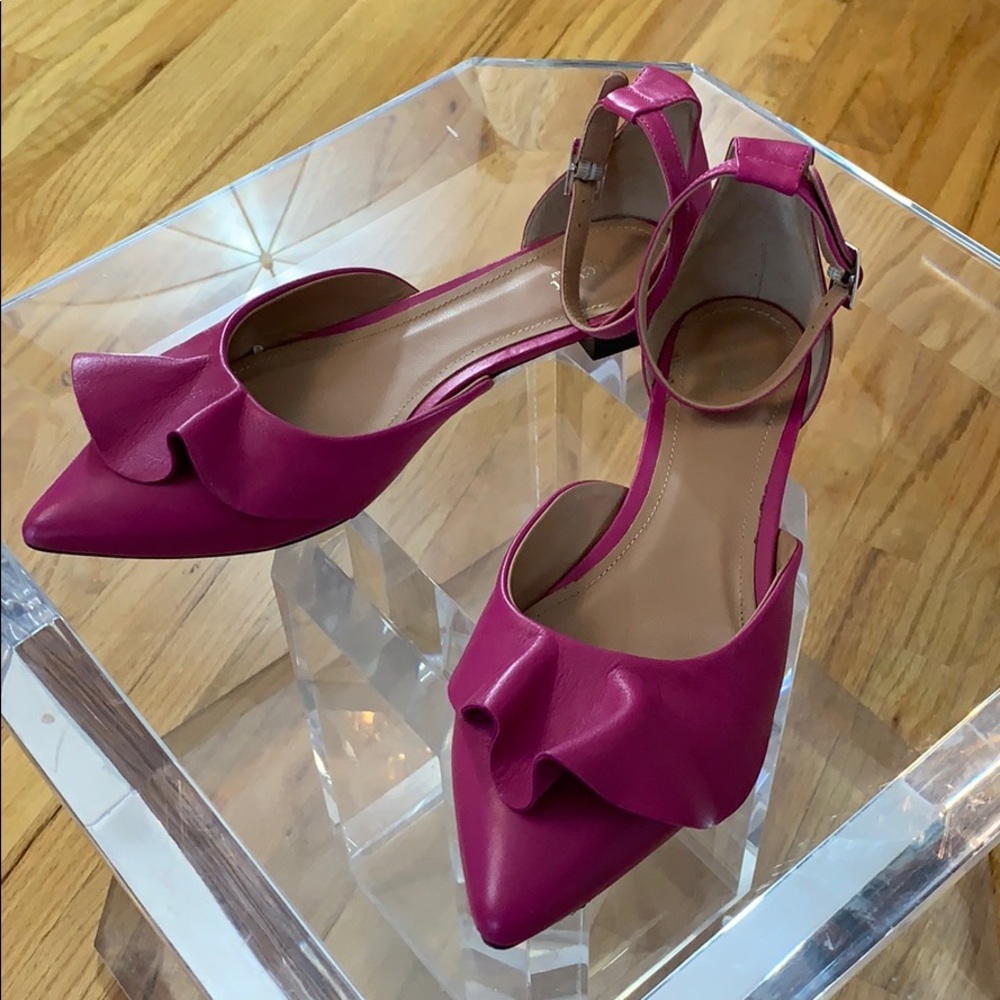 LeWit Pink Buckle Ruffle Alessia Flat Size 41/11.